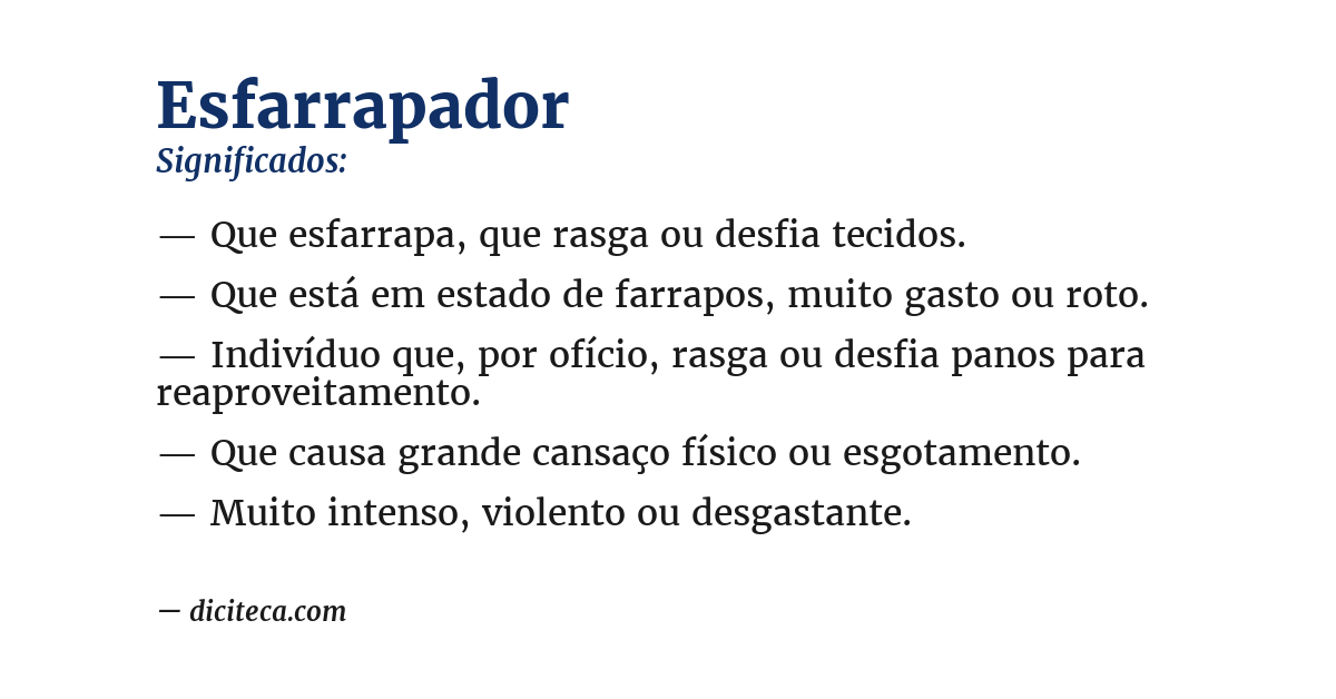 Significado de esfarrapador