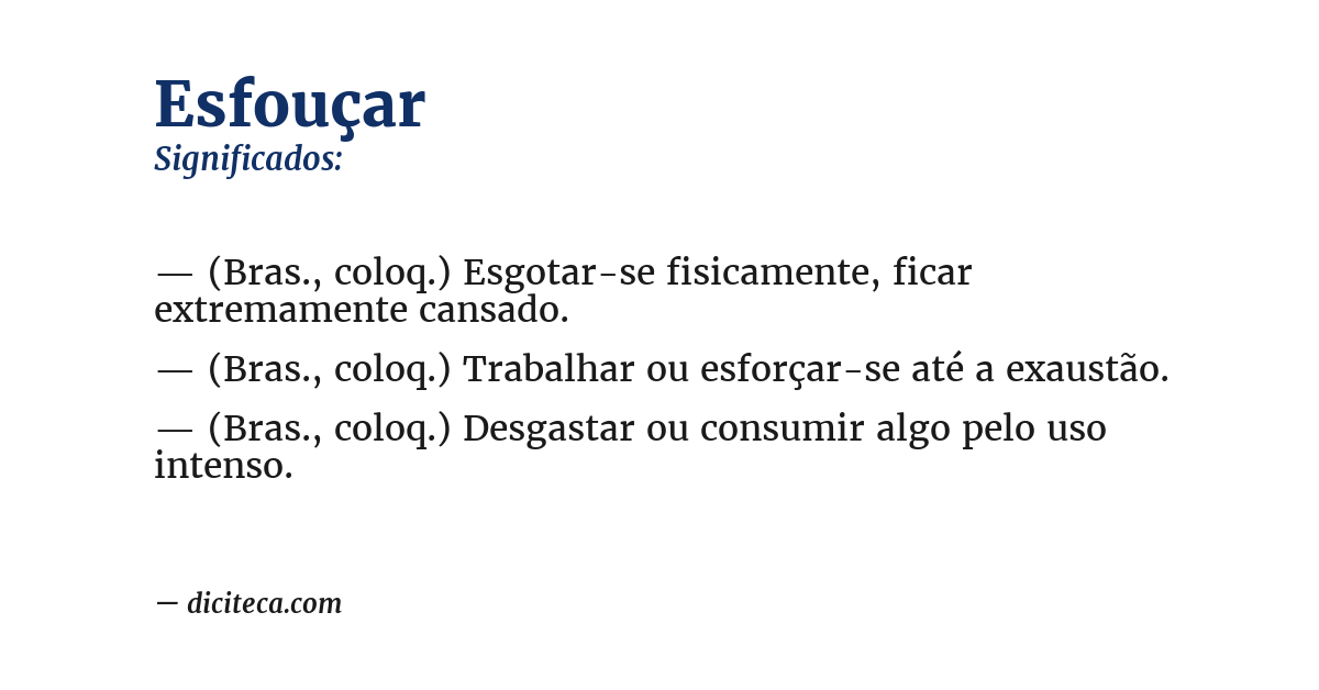 Significado de esfouçar