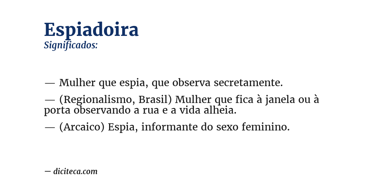 Significado de espiadoira