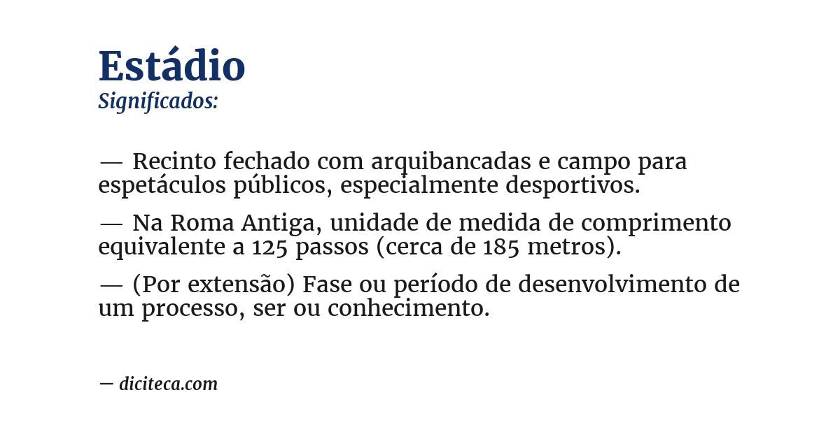 Significado de estádio