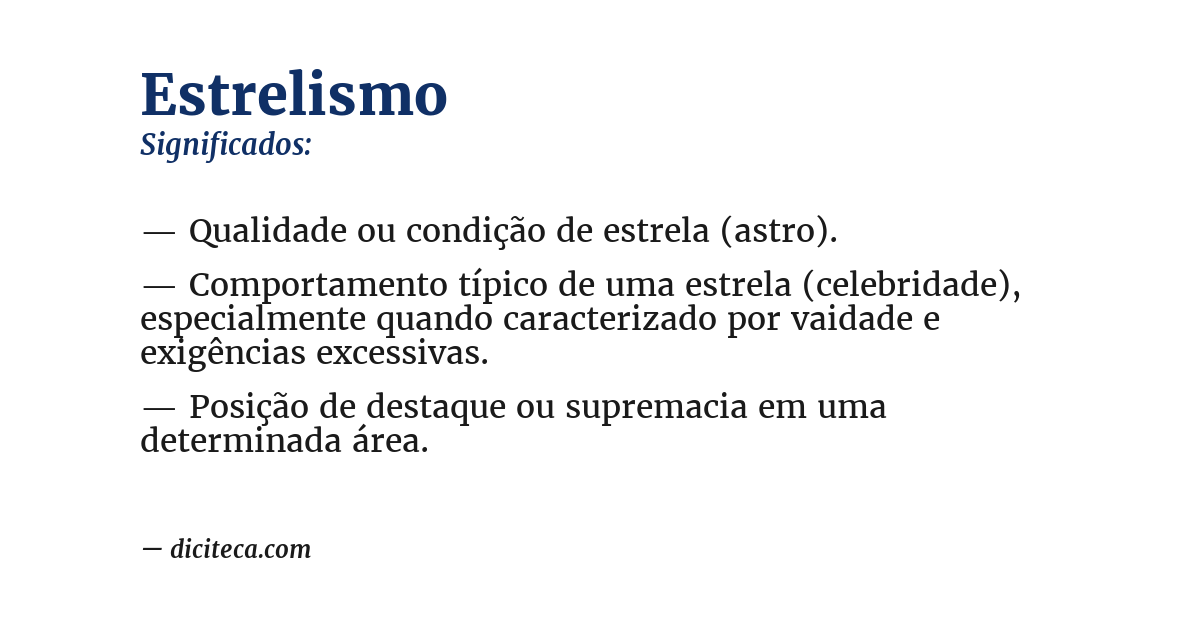Significado de estrelismo