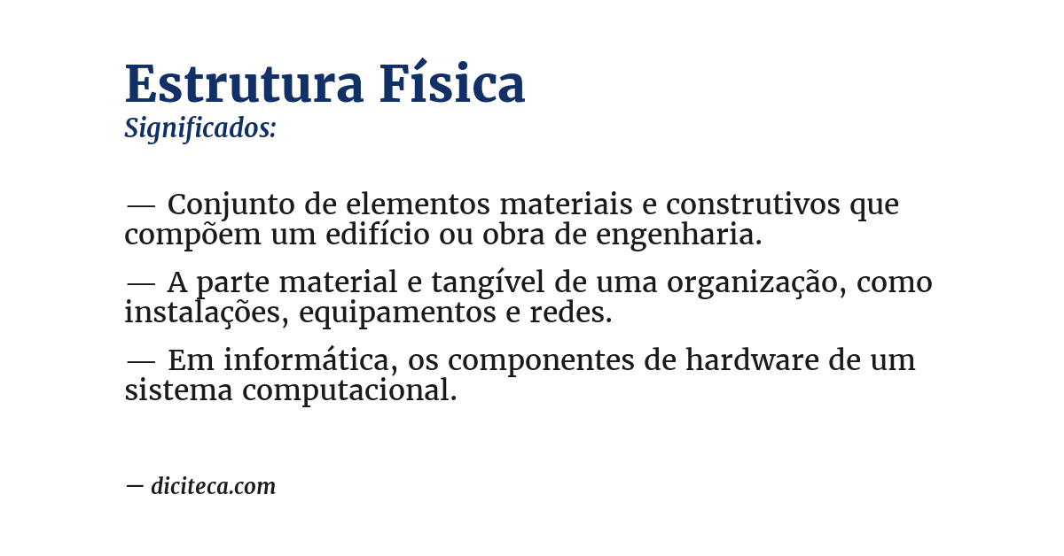 Significado de estrutura física