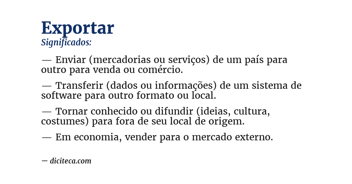 Significado de exportar