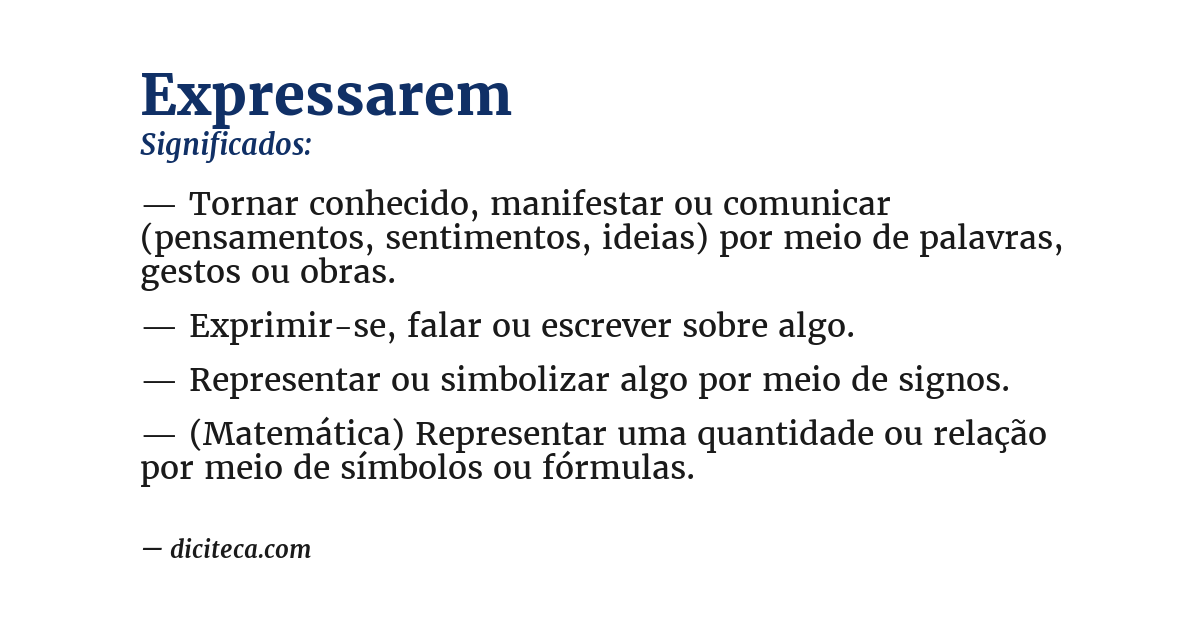 Significado de expressarem