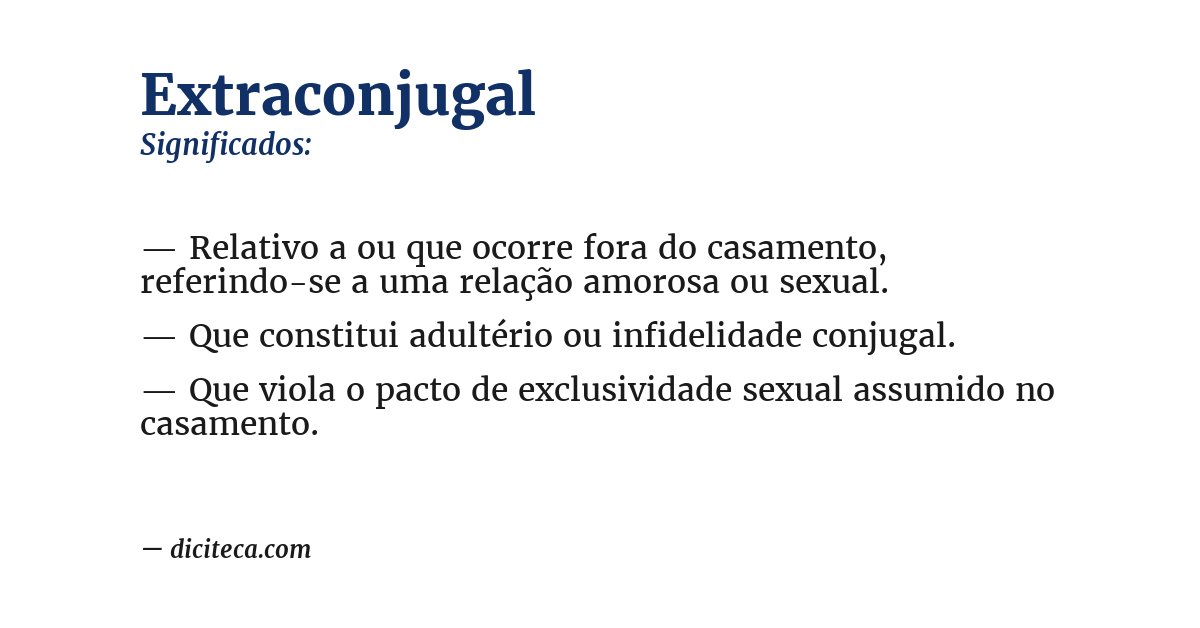 Significado de extraconjugal
