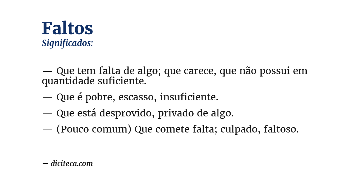 Significado de faltos