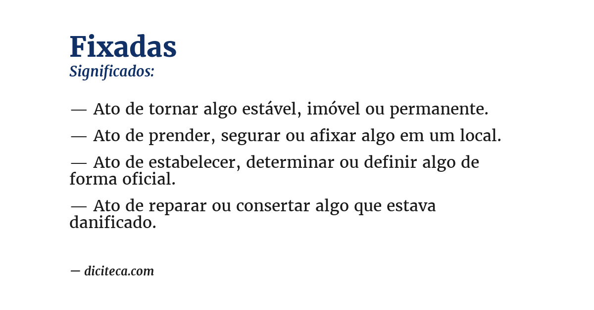 Significado de fixadas