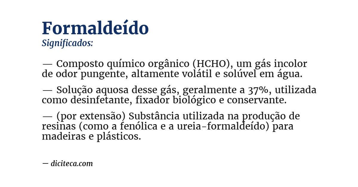 Significado de formaldeído