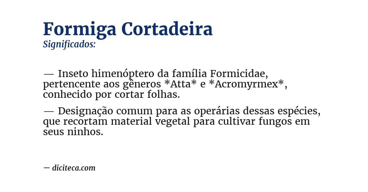 Significado de formiga cortadeira