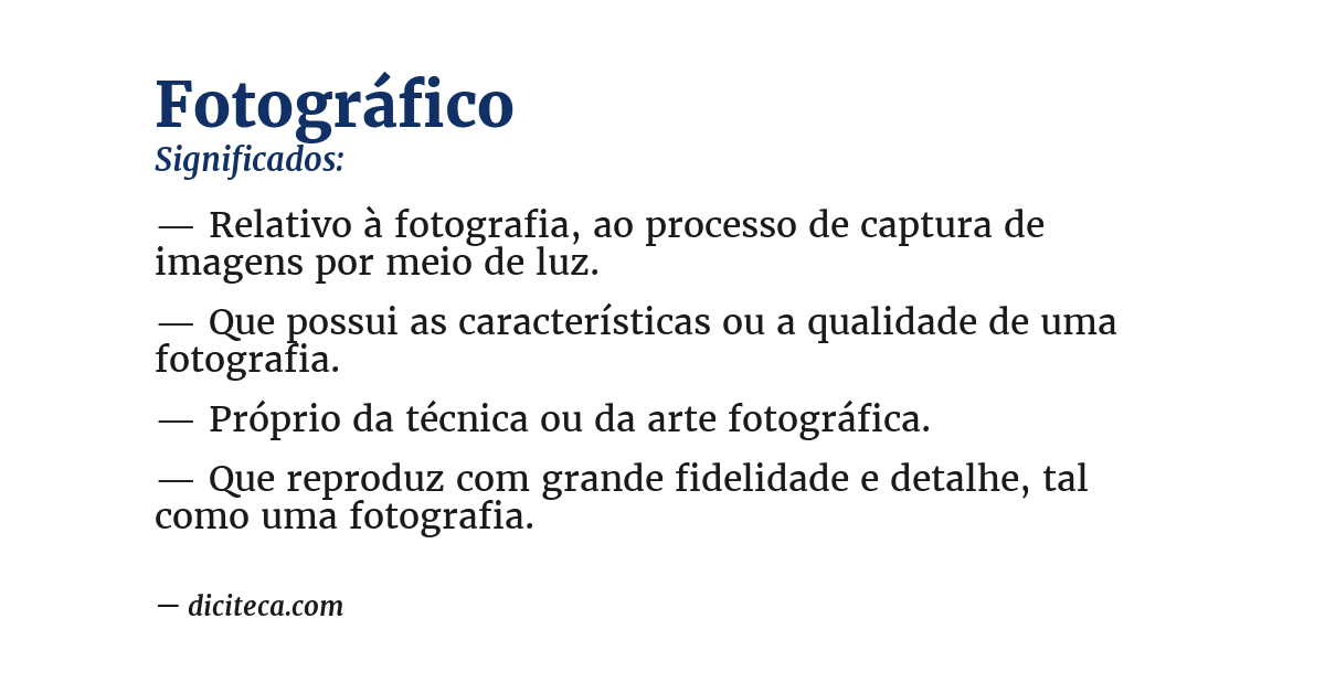 Significado de fotográfico