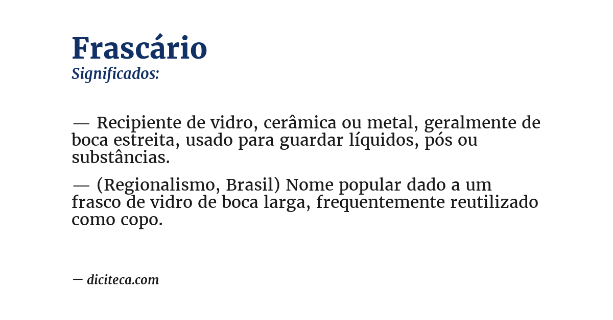 Significado de frascário