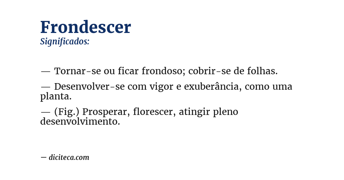 Significado de frondescer