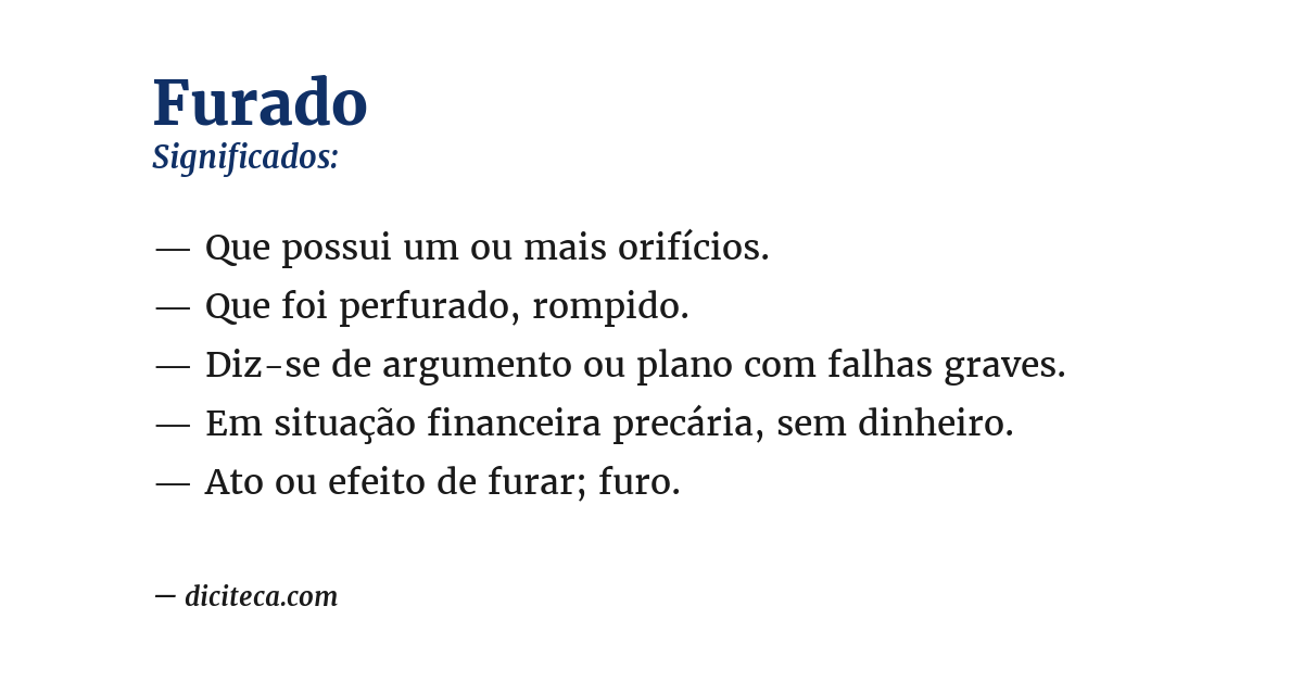 Significado de furado