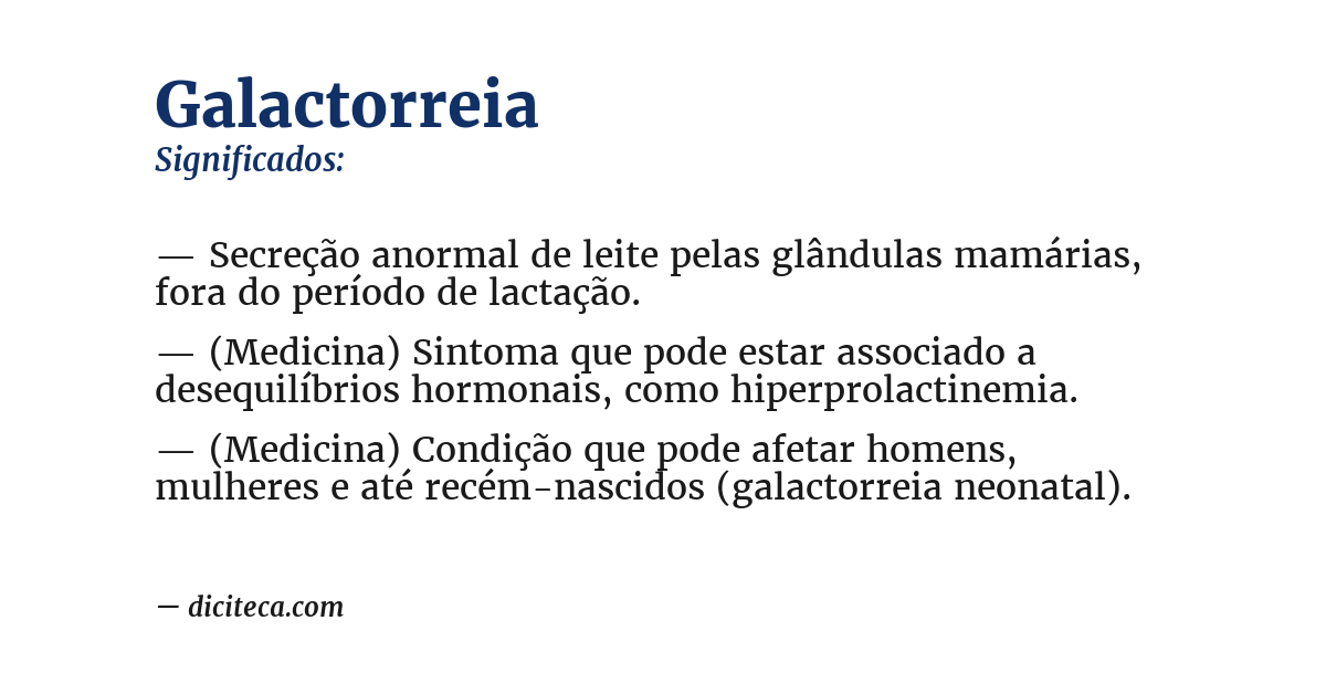 Significado de galactorreia