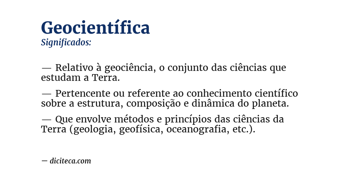 Significado de geocientífica