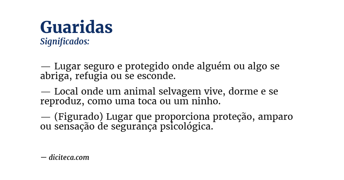 Significado de guaridas