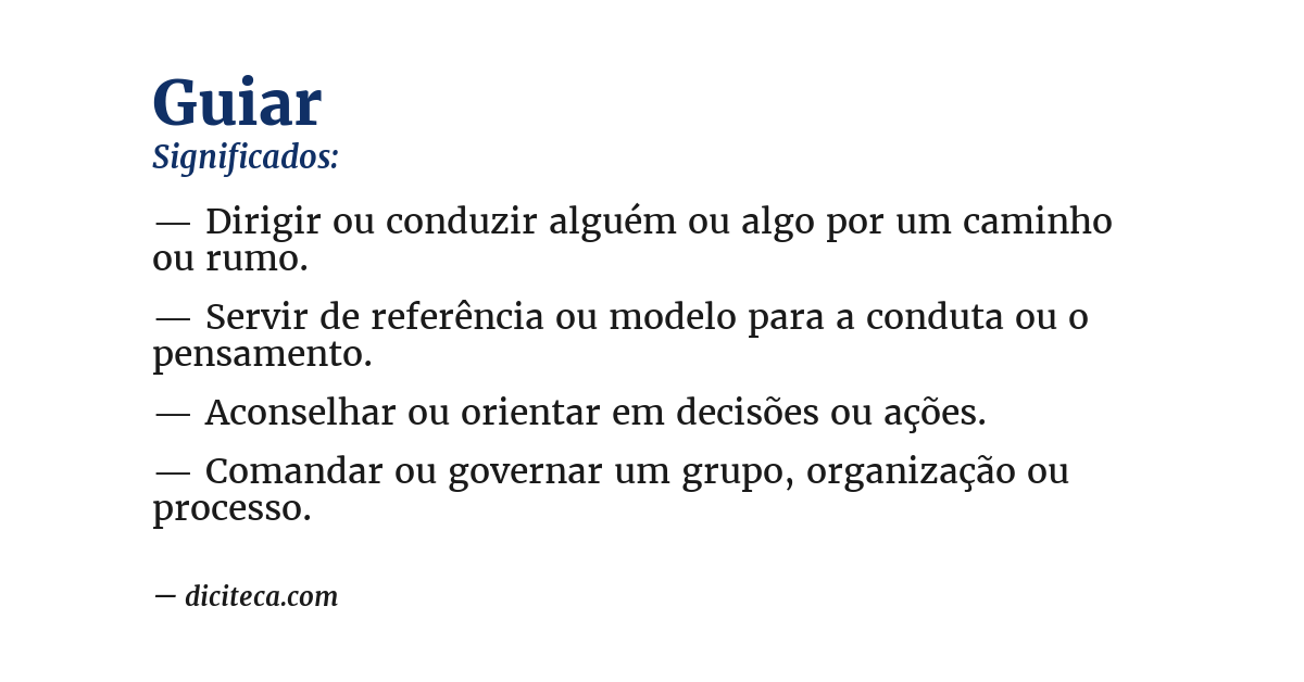 Significado de guiar