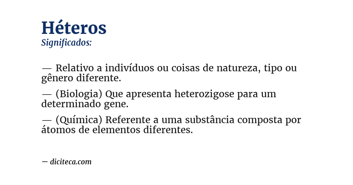 Significado de héteros