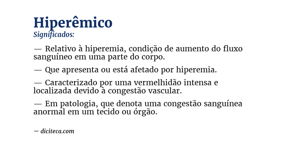 Significado de hiperêmico