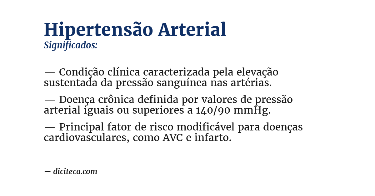 Significado de hipertensão arterial