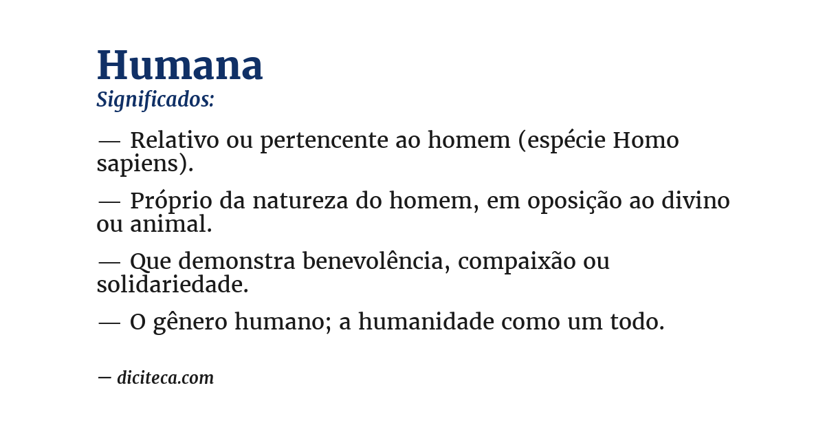 Significado de humana