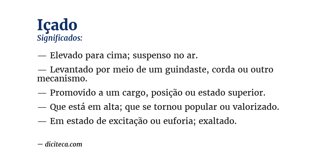 Significado de içado