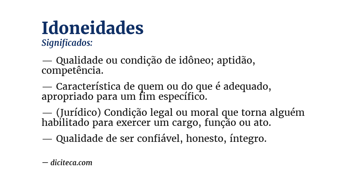Significado de idoneidades