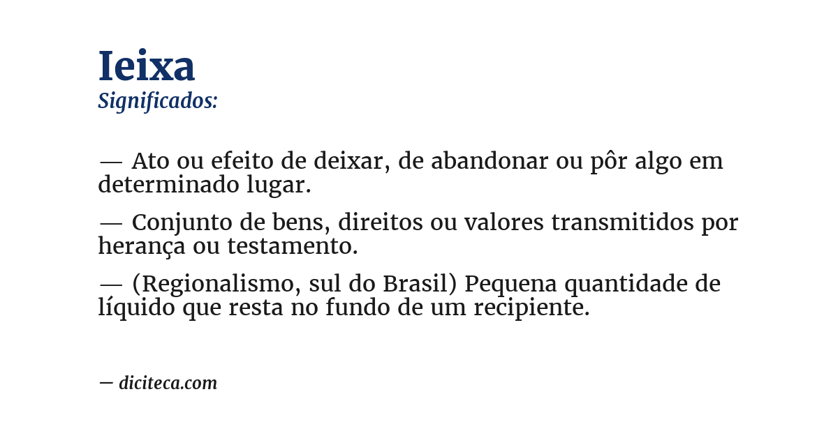 Significado de ieixa