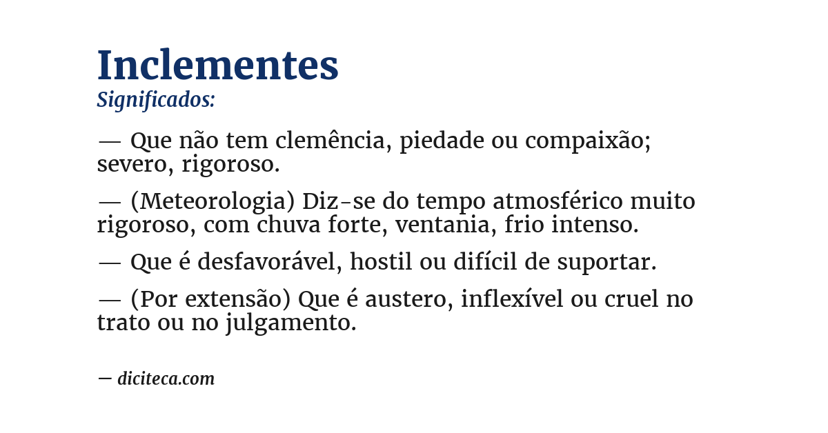 Significado de inclementes