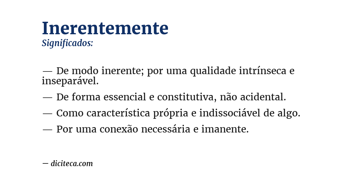 Significado de inerentemente