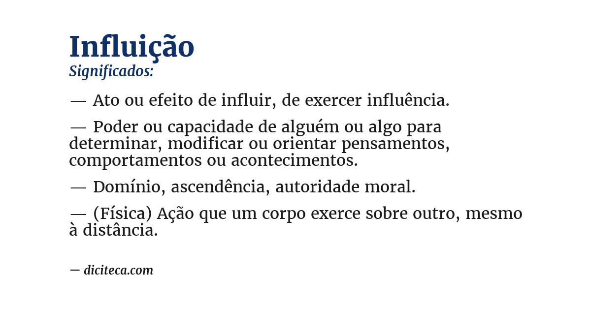 Significado de influição