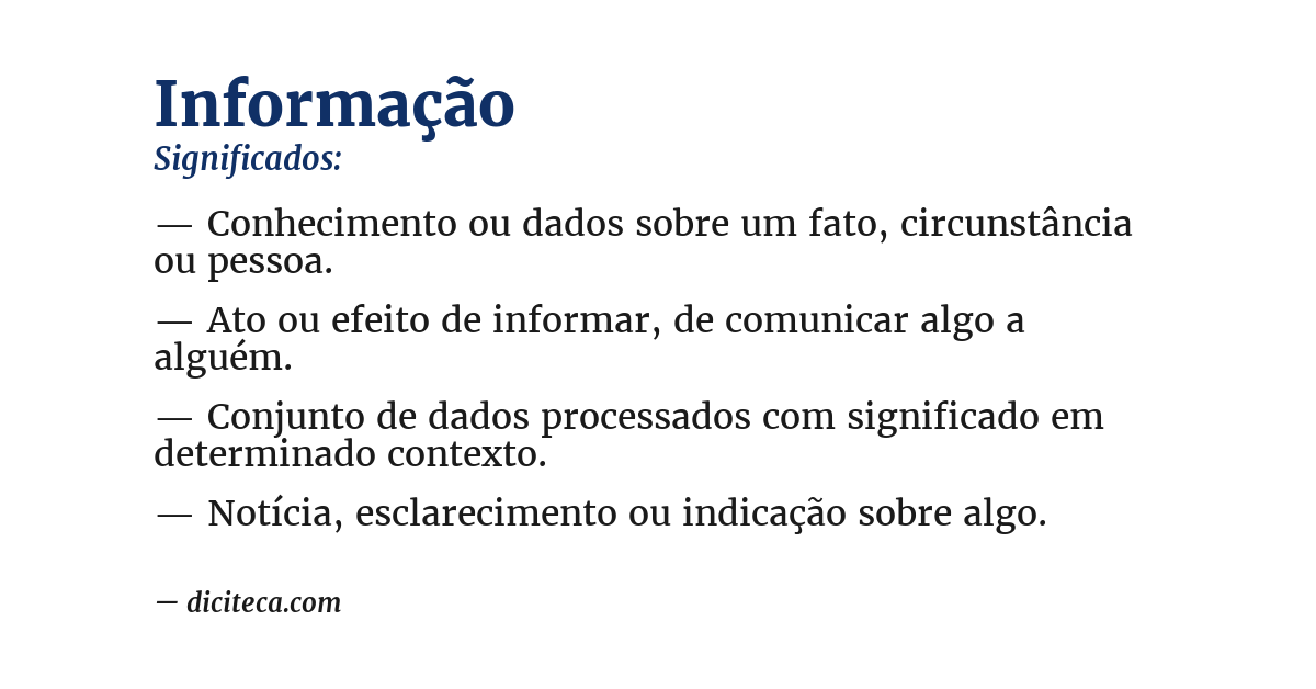 Significado de informação