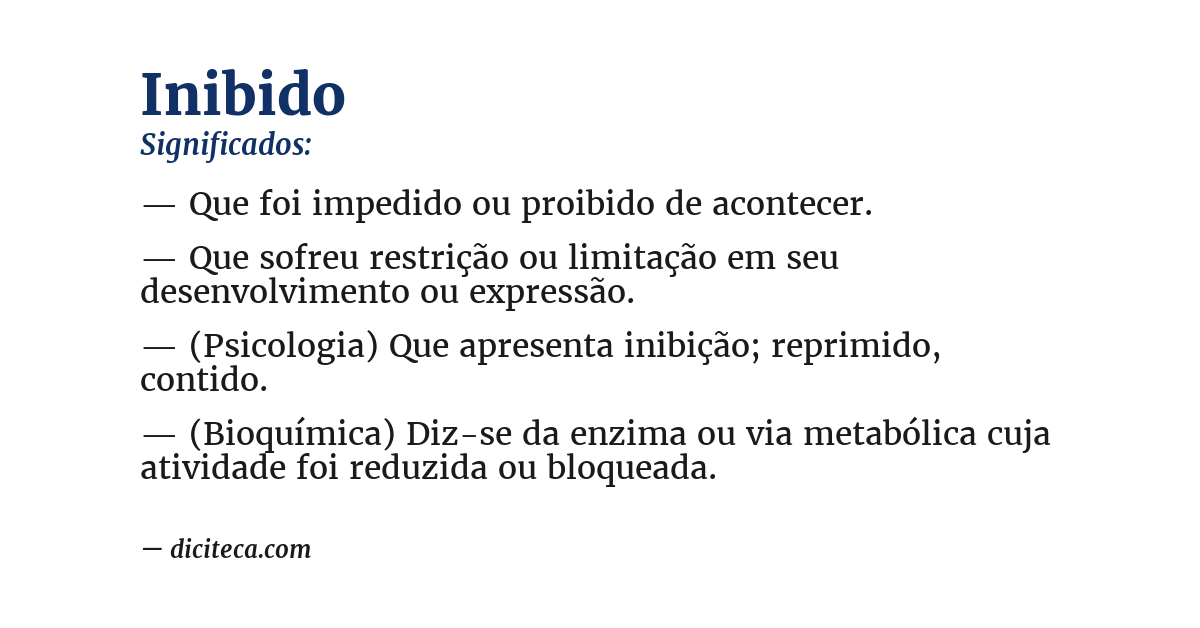 Significado de inibido