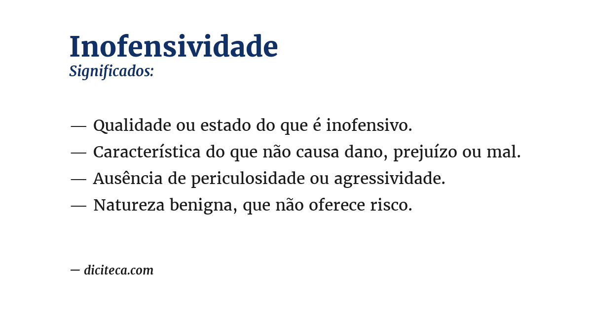 Significado de inofensividade