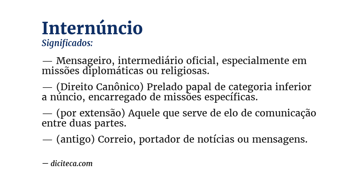 Significado de internúncio