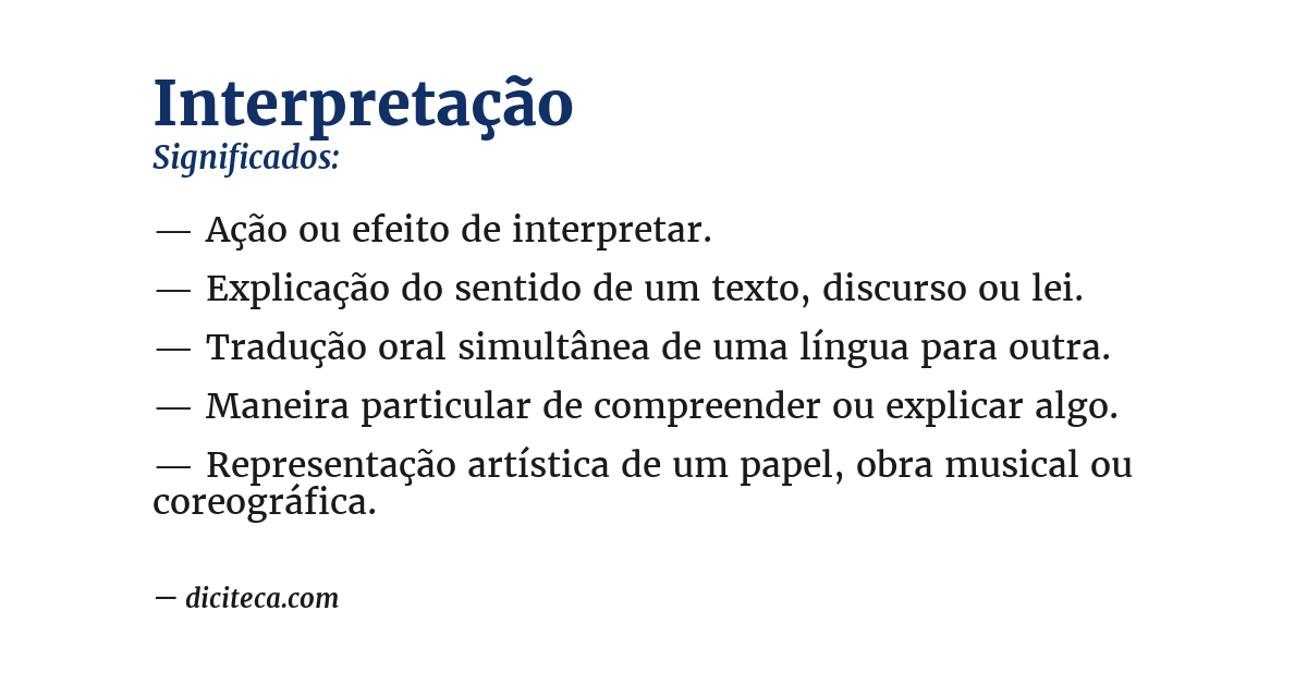 Significado de interpretação