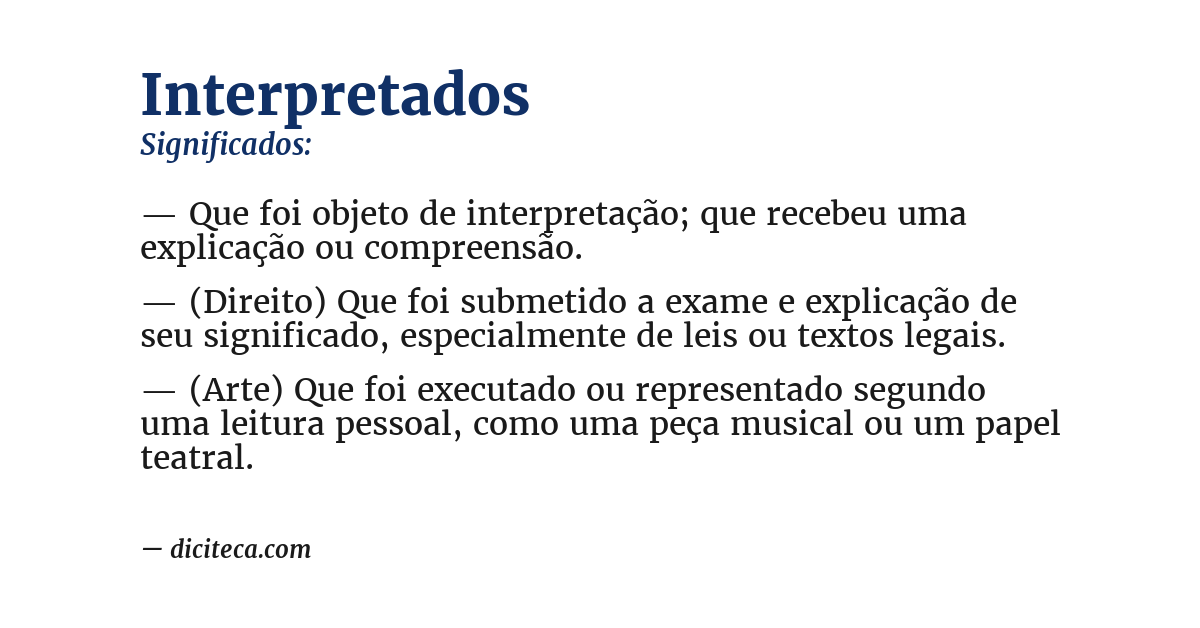 Significado de interpretados
