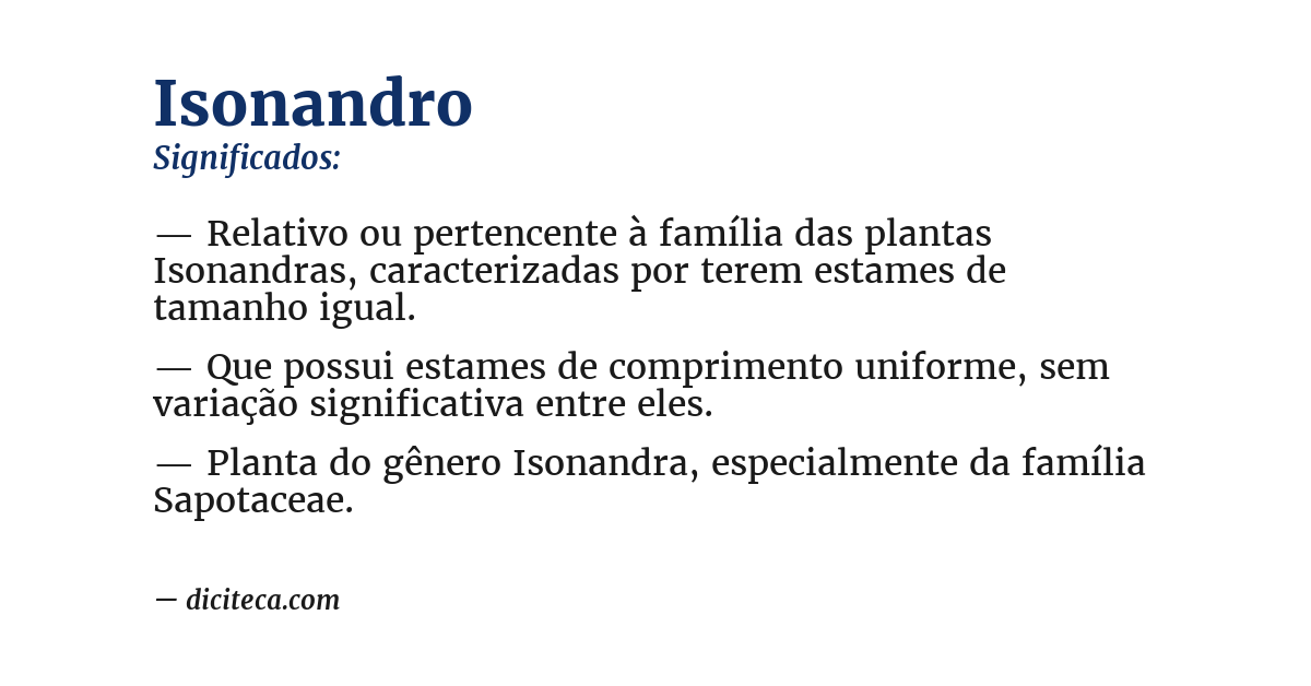 Significado de isonandro