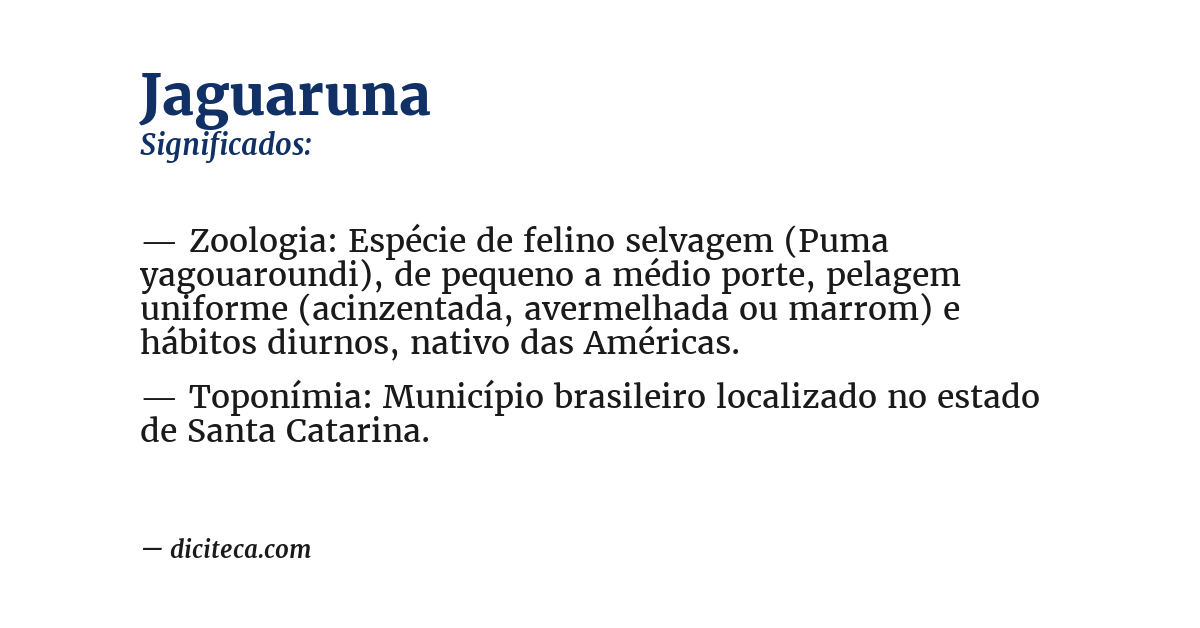 Significado de jaguaruna