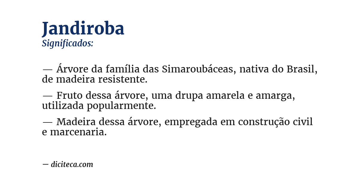 Significado de jandiroba