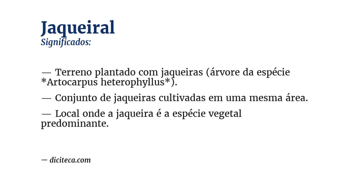 Significado de jaqueiral