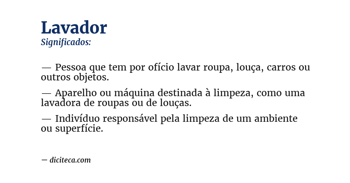 Significado de lavador