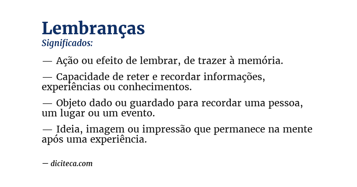 Significado de lembranças