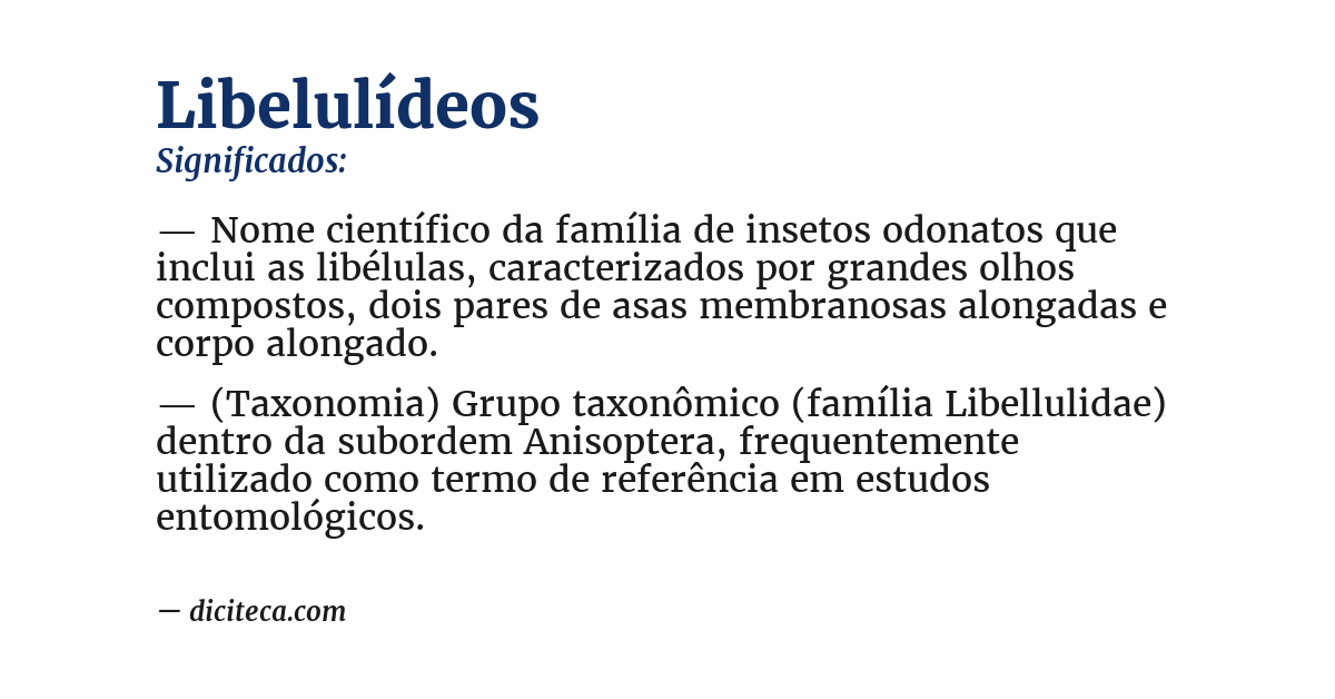 Significado de libelulídeos