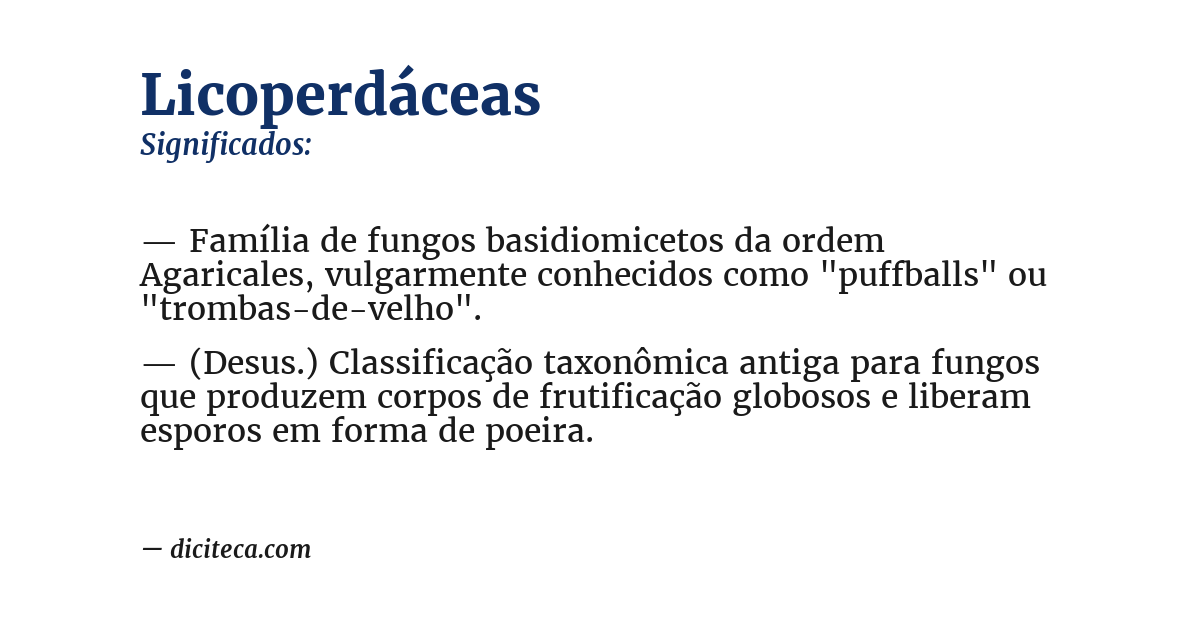 Significado de licoperdáceas