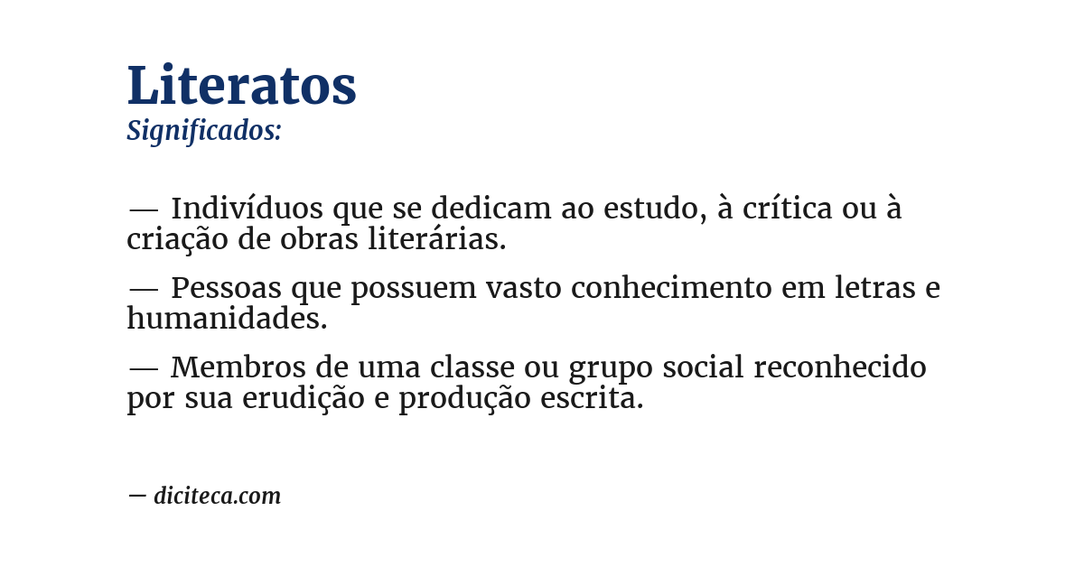 Significado de literatos