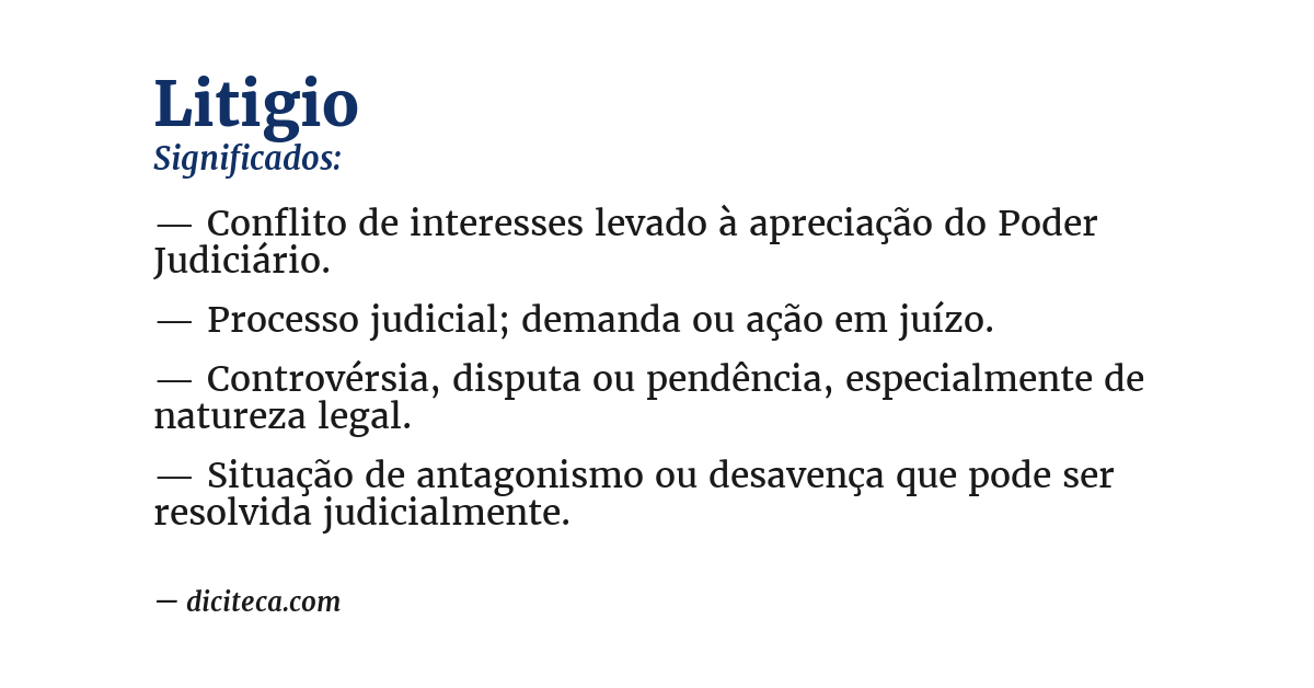 Significado de litigio