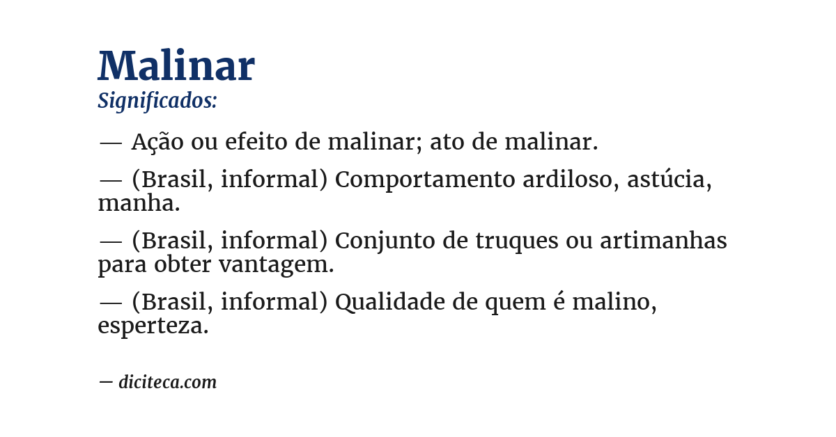 Significado de malinar