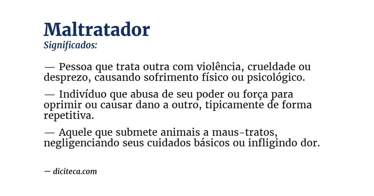 Significado de maltratador