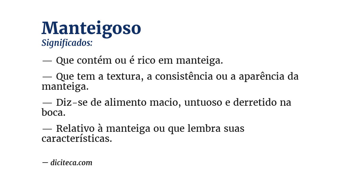 Significado de manteigoso